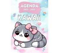 Agenda 2025 2026 Kawaii Chat: CP - CE1 - CE2 - CM1 - CM2 | Organisateur et Planificateur Journalier | 1 Jour Par Page | Français