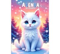 Agenda 2025 2026 Kawaii Chat: CP - CE1 - CE2 - CM1 - CM2 | Organisateur et Planificateur Journalier | 2 Jours Par Page | Français