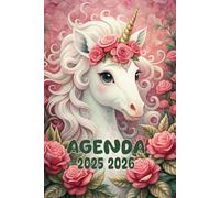 Agenda 2025-2026: Scolaire Licorne | Journalier (une page par jour) | Septembre à Juillet | 14,8 x 21 cm | Collège et Lycée et primaire | Animal mignon | pour fille thème licorne.