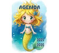 Agenda 2025-2026: Scolaire sirène | Journalier (une page par jour) | Septembre à Juillet | 14,8 x 21 cm | Collège et Lycée et primaire | pour fille.