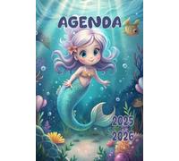Agenda 2025-2026: Scolaire sirène | Journalier (une page par jour) | Septembre à Juillet | 14,8 x 21 cm | Collège et Lycée et primaire | pour fille.