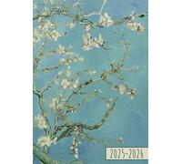 Agenda 2025 2026: Van Gogh | Semainier (1 semaine sur 2 pages) | Grand format - A4 (21x29,7 cm) | Planning hebdomadaire horizontal avec lignes | Août 2025 - Juillet 2026 | Fleurs bleues