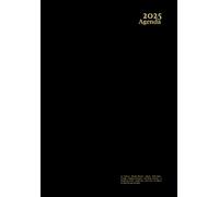 Agenda 2025 a5: Black - Vertical - Weekly Planner - Dated - With Time - Canada : English & Français - For Work, School,...- 12 Month: Jan to Dec - ... Cover - No Spiral - for Men, Woman and Kids.