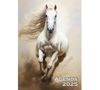 AGENDA 2025: A6 Compact Format de poche pour organisation quotidienne, Minimaliste avec Vue Hebdomadaire & Mensuelle. Parfait pour un usage personnel ... et Pro. Couverture Cheval Blanc Dessin