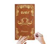 Agenda 2025 - Agenda giornaliera piccola A6, libro per scrittura, agenda giornaliera, agenda giornaliera, planner accademico per donne e uomini, scrittura e lavoro