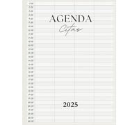 Agenda 2025 Citas Peluqueria: Libro de Citas para Peluqueria con Fecha y por Horas, Intervalo de 30 Minutos | Dia por Pagina, 4 Empleados, de 7:00 a 22:30, y Calendario de Mes Corriente A4