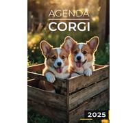 Agenda 2025 - Corgi: Journalier | 2 jours par page | Format A5 | Couverture Souple | 194 pages | Chiens