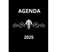 Agenda 2025 de tapa blanda, color blanco y negro.: "Simplifica tu vida, prioriza lo importante y alcanza el equilibro"