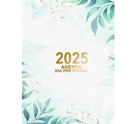 Agenda 2025 día por página: Diaria , español , tamaño A4 -12 meses , Planificador diario y mensual , Organizador .