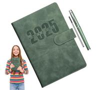 Agenda 2025, formato A5, con di copertina in pelle, 1 pagina per giorno, per iniziare in qualsiasi momento e raggiungere i tuoi obiettivi, taccuino versatile per casa, scuola e uso aziendale