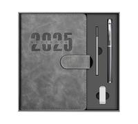 Agenda 2025, formato A5, con di copertina in pelle, 1 pagina per giorno, per iniziare in qualsiasi momento e raggiungere i tuoi obiettivi, taccuino versatile per casa, scuola e uso aziendale