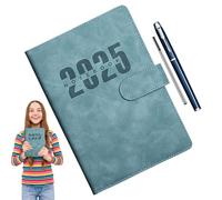 Agenda 2025, formato A5, con di copertina in pelle, 1 pagina per giorno, per iniziare in qualsiasi momento e raggiungere i tuoi obiettivi, taccuino versatile per casa, scuola e uso aziendale