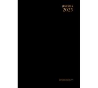 Agenda 2025 Settimanale A4 Verticale: Nera - 7 Giorni - 1 Settimana Su 2 Pagine - Con Orari - In Italiano - Formato Grande - Copertina Flessibile - Senza Anelli né Spirale - Uomo & Donna.