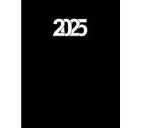 Agenda 2025 VERTICAL A4 SEMAINIER: avec Heures 07h-21h , 12 mois janvier a decembre , Noir Simple
