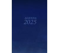 AGENDA 2025 vista DIARIA A5 en AZUL: Formato anual de 15,2 x 22,9 cm, con Planificador mensual, Registro de momentos importantes y Frases motivadoras semanales