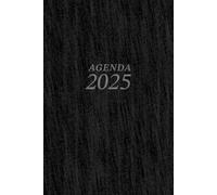 AGENDA 2025 vista DIARIA A5 en NEGRO: Formato anual de 15,2 x 22,9 cm, con Planificador mensual, Registro de momentos importantes y Frases motivadoras semanales