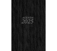AGENDA 2025 vista SEMANAL A5 en NEGRO: Formato anual de 15,2 x 22,9 cm, con Planificador mensual, Registro de momentos importantes y Frases motivadoras semanales
