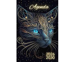 Agenda 2026-2030: Une Vue Claire sur l'Avenir | Planificateur Mensuel 5 ans | 60 Mois | de Janvier 2026-Décembre 2030 | 1 mois sur 2 pages | ... | Couverture Chat | Format A5 | 155 Pages.