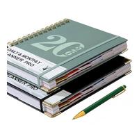 Agenda 2026, 400 pagine, adatta per pianificazione settimanale e mensile di 365 giorni, con adesivi, rilegatura a doppia cucitura, tasca integrata, include strumenti di gestione del tempo, strategie