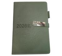 Agenda 2026, agenda accademica 2026, formato A5, pagina al giorno, planner annuale gennaio-dicembre 2026, produttività giornaliera e mensile con portapenne, linguette mensili colorate, tasca interna