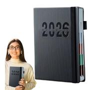 Agenda 2026 - Agenda settimanale | Copertina rigida, carta spessa 80 g/m², giallo chiaro, appuntamento, ufficio, casa e lavoro. Design per aumentare la produttività.