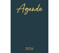 Agenda 2026: Bleu Marine | Semainier (une semaine sur deux pages) | Format A5 | 15x21 cm | Planning hebdomadaire avec les heures | Weekly planner