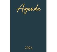 Agenda 2026: Bleu Marine | Semainier (une semaine sur deux pages) | Grand format - A4 | 21x29,7 cm | Planning hebdomadaire avec les heures | Pas cher