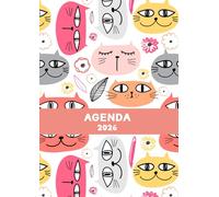 Agenda 2026: Cadeau pour les Amoureux des Chats, Animaux de Compagnie, Avec 12 Pages à Colorier, Parfaite pour les Personnes Âgées