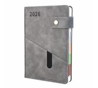 Agenda 2026, formato A5, pagina al giorno, planner giornaliero per la produttività da gennaio 2026 a dicembre 2026, con linguette mensili, 3 segnalibri e pannelli laterali colorati (21,6 x 15 cm