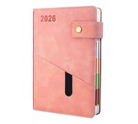 Agenda 2026, formato A5, pagina al giorno, planner giornaliero per la produttività da gennaio 2026 a dicembre 2026, con linguette mensili, 3 segnalibri e pannelli laterali colorati (21,6 x 15 cm