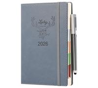 Agenda 2026, formato A5, una pagina al giorno, diario accademico 2026, giorno per pagina, da gennaio a dicembre, agenda giornaliera e mensile, con set di penne, adesivi, linguette mensili colorate