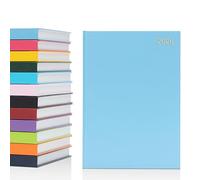 Agenda 2026, formato A5, una pagina per giorno, con copertina rigida, anno intero, calendario giornaliero (A5, un giorno per pagina, azzurro cielo)