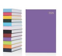 Agenda 2026, formato A5, una pagina per giorno, con copertina rigida, anno intero, calendario giornaliero (A5, un giorno per pagina, viola)