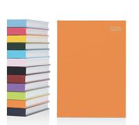 Agenda 2026, formato A5, una pagina per giorno, con copertina rigida, anno intero, calendario giornaliero (A5, un giorno per pagina, arancione)