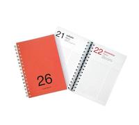 Agenda 2026 Giornaliera 365 giorni diario con spirale da tavolo scrivania ufficio appunti casa lavoro planning planner vari colori (Rosso)