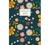 Agenda 2026 Journalier A4 1 Page Par Jour avec Heures: Planificateur Journalier | 12 Mois du 1er Janvier au 31 Décembre | A4 Grand Format | Couverture avec Fleurs