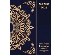 Agenda 2026 Journalier Format A4: Planificateur 2026 Journalier | 365 jours du 01/01/2026 au 31/12/2026 | 1 Page = 1 Jour | Horaire 08h00 à 19h00 | Contacts | Grand Format | 380 Pages