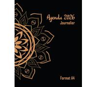 Agenda 2026 Journalier Format A4: Planificateur 2026 Journalier | 365 jours du 01/01/2026 au 31/12/2026 | 1 Page = 1 Jour | Horaire 08h00 à 19h00 | Contacts | Format A4 (21.59 x 27.94 cm) | 380 Pages