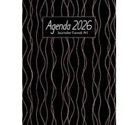 Agenda 2026 Journalier Format A4: Planificateur 2026 Journalier | 365 jours du 01/01/2026 au 31/12/2026 | 1 Page = 1 Jour | Horaire 08h00 à 19h00 | Grand Format 20.96 x 27.94 cm | 380 Pages