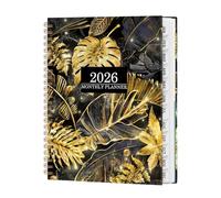 Agenda 2026, organizer floreale mensile e settimanale con grandi quadrati per data per una facile pianificazione, elegante quaderno per studi accademici, ufficio, lavoro, insegnanti, studenti