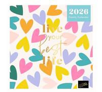 Agenda 2026 per la famiglia, visualizzazione mensile, da appendere alla parete, con cinque colonne per organizzare la famiglia, dai colori vivaci, 2 stili - Into the Wild or Living Our Best Life (Best