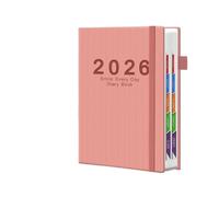 Agenda 2026 Quaderno del calendario 2026 Elenco di controllo della disciplina Gestione tempo Libro pianificazione(Pink)
