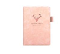 Agenda 2026 Quaderno retrò A5 con righe super spesse, diario di ricarica in pelle Soft Sense, promemoria for riunioni(Pink)