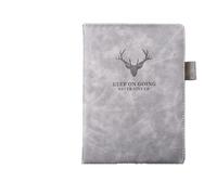 Agenda 2026 Quaderno retrò A5 con righe super spesse, diario di ricarica in pelle Soft Sense, promemoria for riunioni(Light Grey)