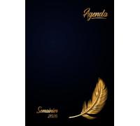 Agenda 2026 Semainier A4: Planificateur hebdomadaire avec heures de janvier à décembre 2026 (12 mois) - 1 semaine sur 2 pages - Couverture souple - Grand format A4 - Plume dorée