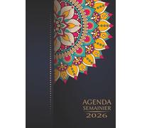 Agenda 2026 Semainier A4: Planificateur hebdomadaire avec heures de janvier à décembre 2026 (12 mois) - 1 semaine sur 2 pages - Couverture souple - Grand format A4 - Mandala coloré