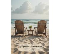 Agenda 2026 Semainier Format A4: 1 semaine sur 2 pages avec heures (8h-20h) et Jours fériés | 12 mois de 01 janvier 2026 à 31 décembre 2026 | Style Bord de Mer.