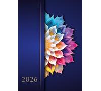 Agenda 2026 Semainier Professionnel: Planificateur hebdomadaire avec heures de janvier à décembre 2026 (12 mois) - 1 semaine sur 2 pages - Couverture ... Grand format A4 - Fleurs colorées, fond bleu