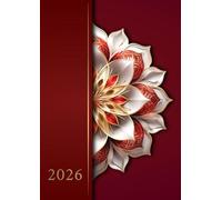 Agenda 2026 Semainier Professionnel: Planificateur hebdomadaire avec heures de janvier à décembre 2026 (12 mois) - 1 semaine sur 2 pages - Couverture ... Grand format A4 - Fleurs colorées, fond rouge