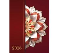 Agenda 2026 Semainier Professionnel: Planificateur hebdomadaire avec heures de janvier à décembre 2026 (12 mois) - 1 semaine sur 2 pages - Couverture ... - Grand format - Fleurs colorées, fond rouge